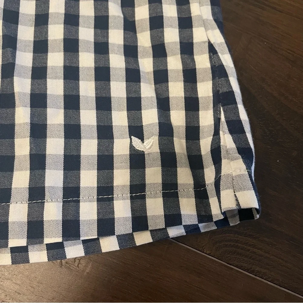 Petite Plume Navy Blue & White Gingham Nightgown Size 14 - Picture 2 of 5